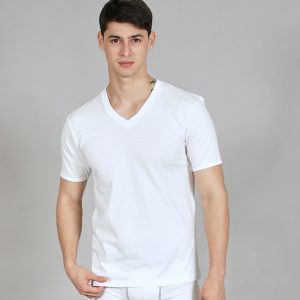 Classic V-Neck T-shirt White</br>3-in-1 pack Style 300