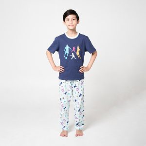 Kids Pajama Set Knitted Navy Blue</br>Style 1051